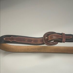 Anne Klein for Calderon black Leather Belt w/ Brown leather accents Med